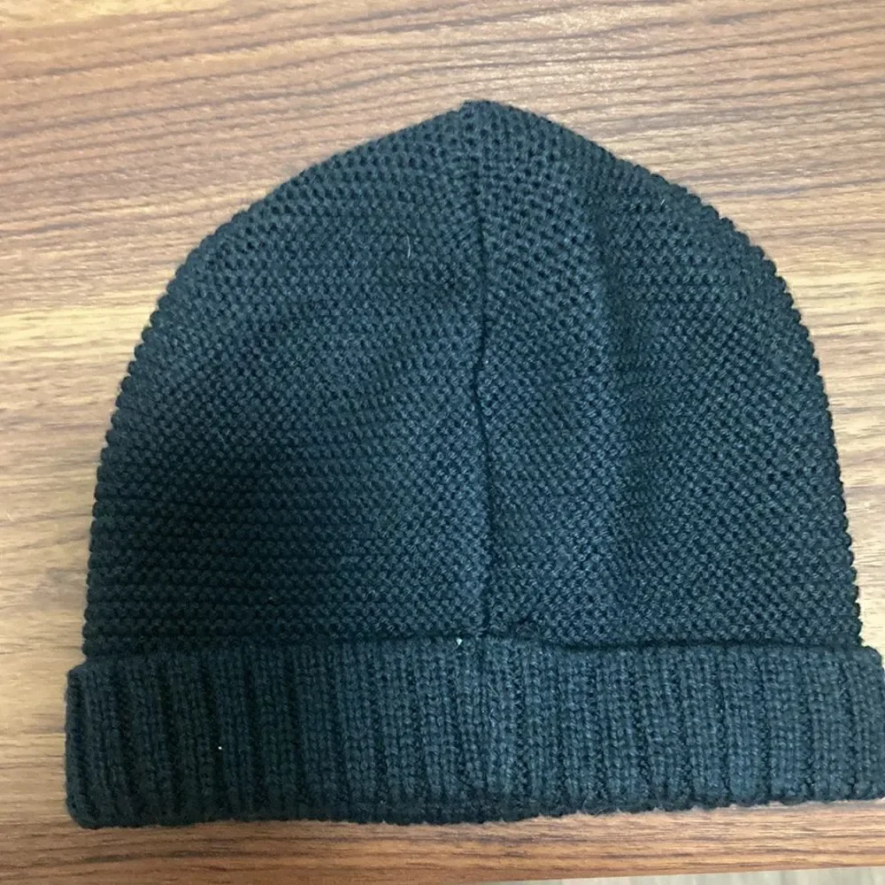 Jacadi Girls Black Knit Beanie with Side Bow. Size 53 (10-12).